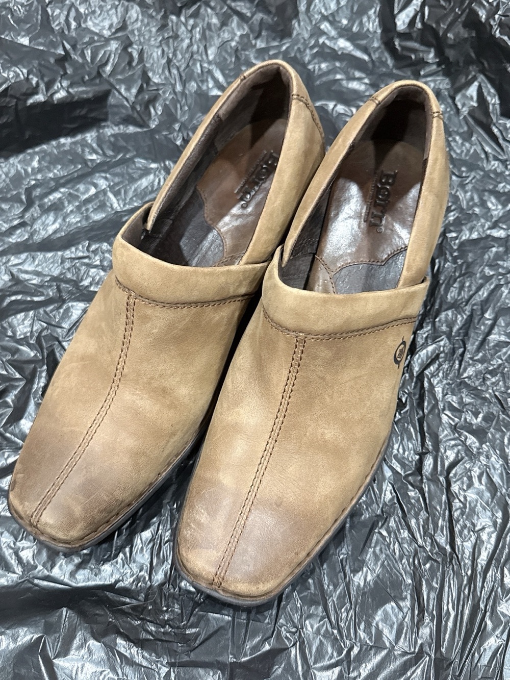 Born Women's Brown Leather 2" Heel Clog Size US 8.5